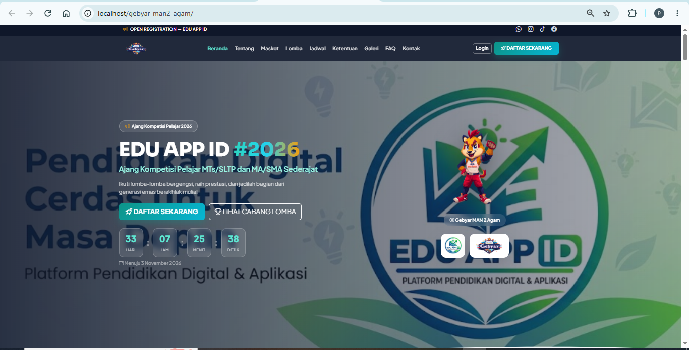 Aplikasi Pendaftaran Perlombaan & Event Sekolah