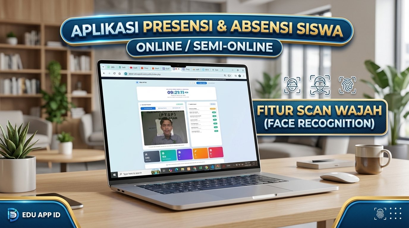 Source Code Aplikasi Absensi Deteksi Wajah Automatis, QR Code & Barcode Sekolah + Kirim WA WhatsApp Orang Tua (PHP 8 Native)
